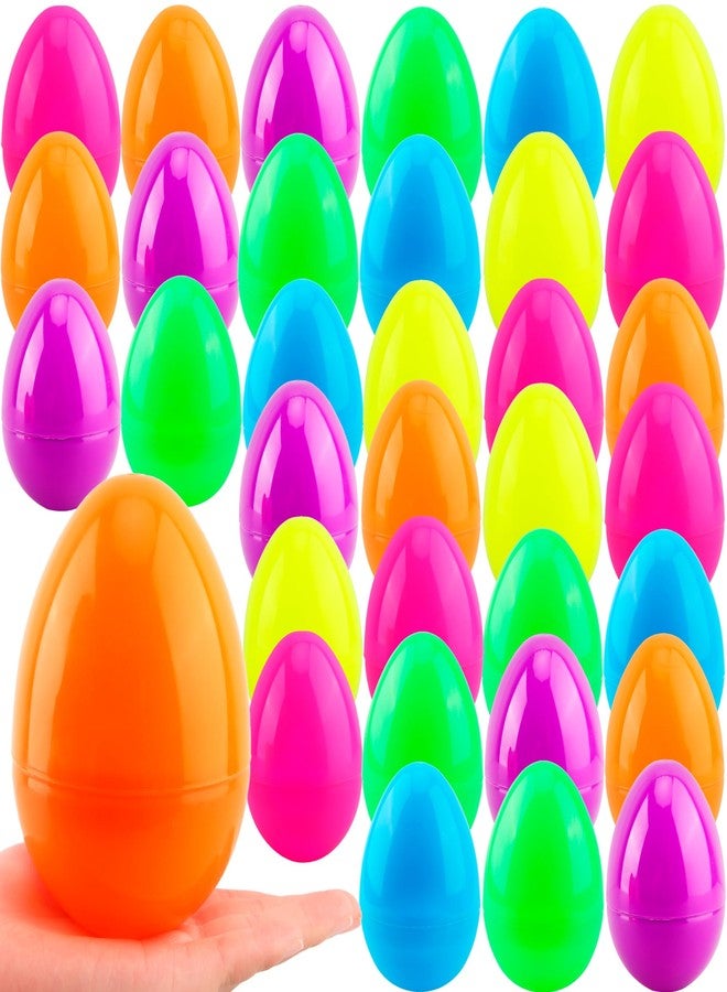 Restroma 36 Pack 5 Inch Fillable Easter Eggs Large Plastic Easter Egg Colorful Easter Eggs Empty Surprise Egg Toys for Easter Basket Stuffers Fillers Party Decor, 6 Colors - Image 1